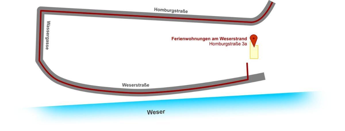 בודנוורדר Ferienwohnungen Am Weserstrand מראה חיצוני תמונה